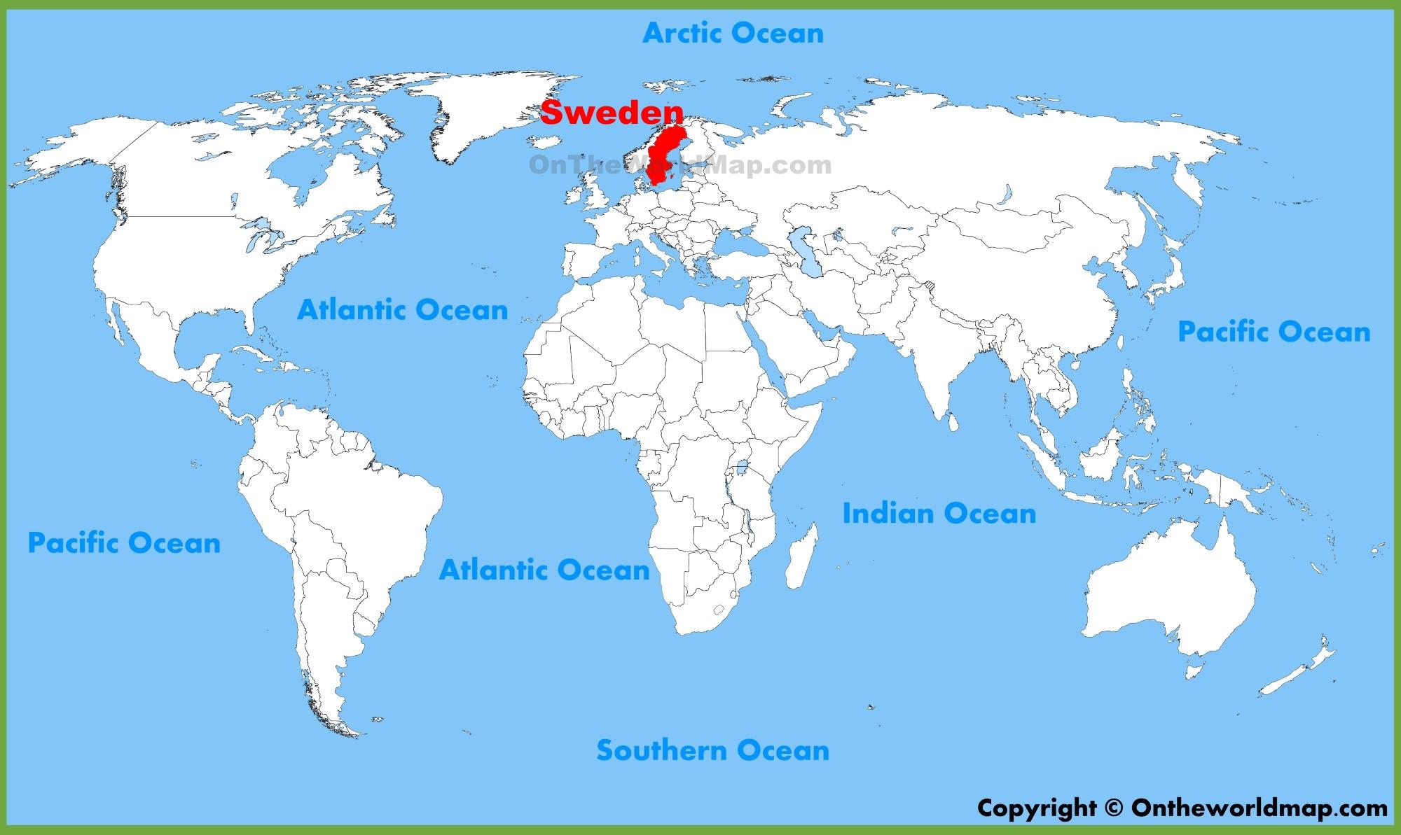 suede sur la carte du monde Carte du monde en Suède   la Suède sur la carte du monde (Europe 