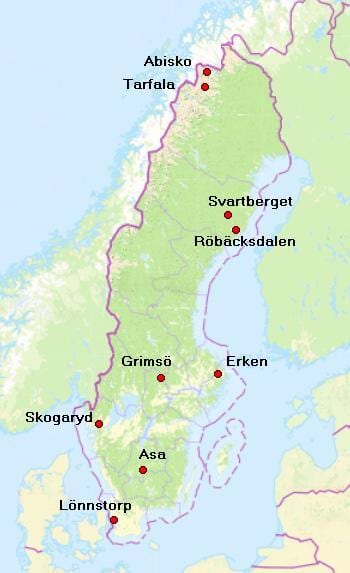 carte d'abisko en Suède