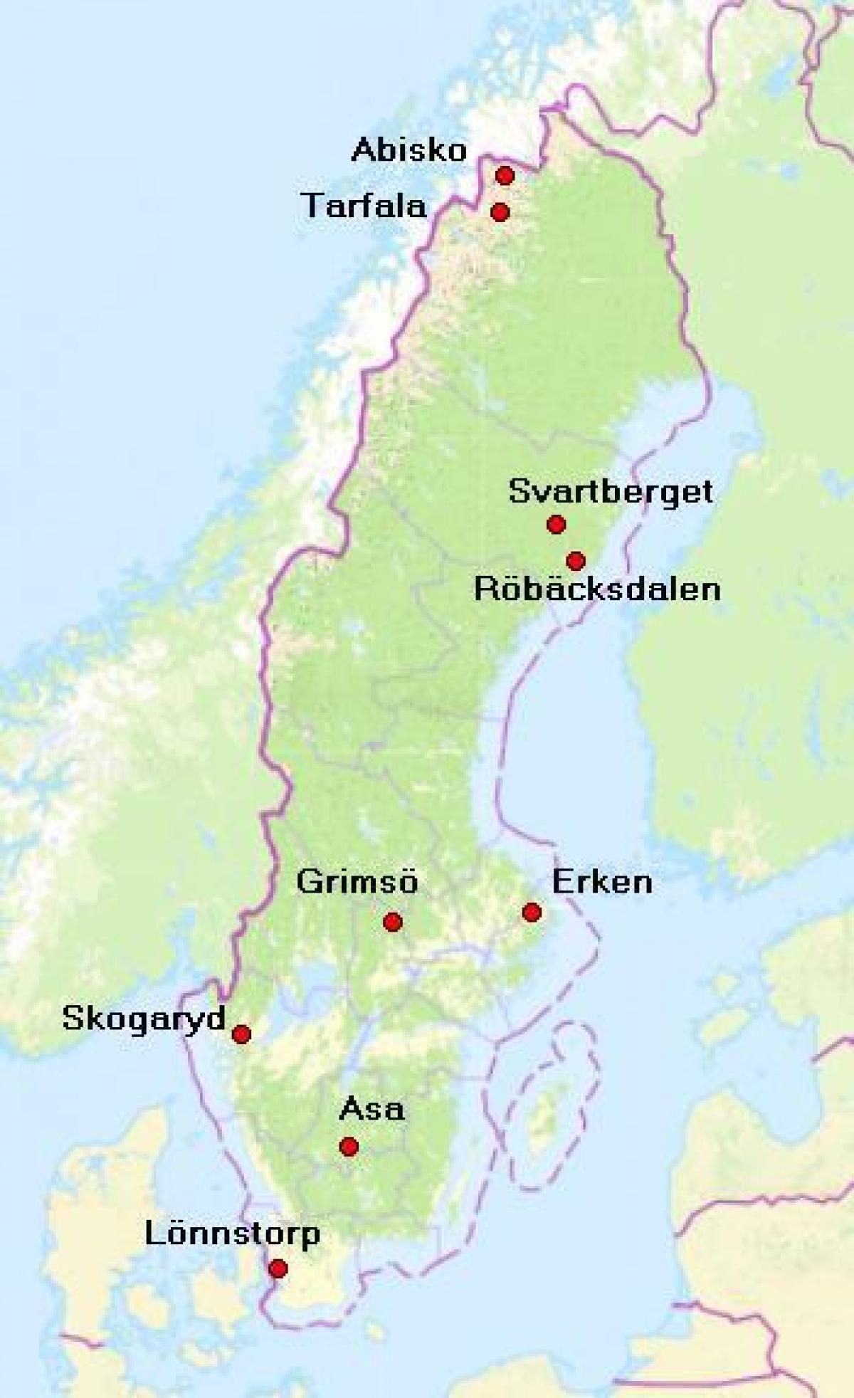 carte d'abisko en Suède