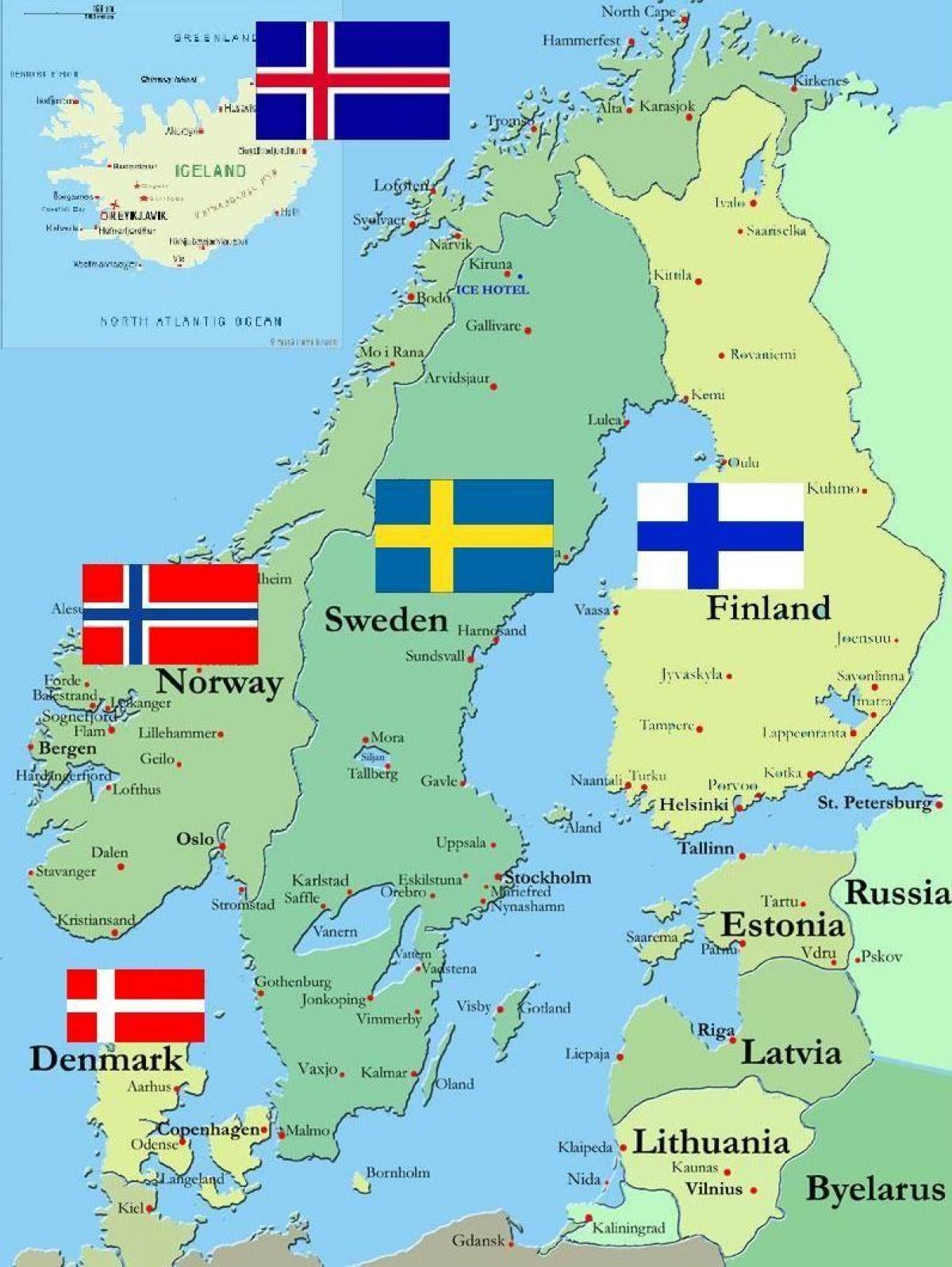Suède surround pays la carte