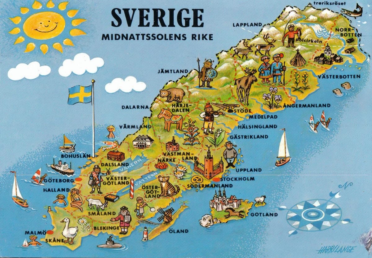 carte touristique de la Suède