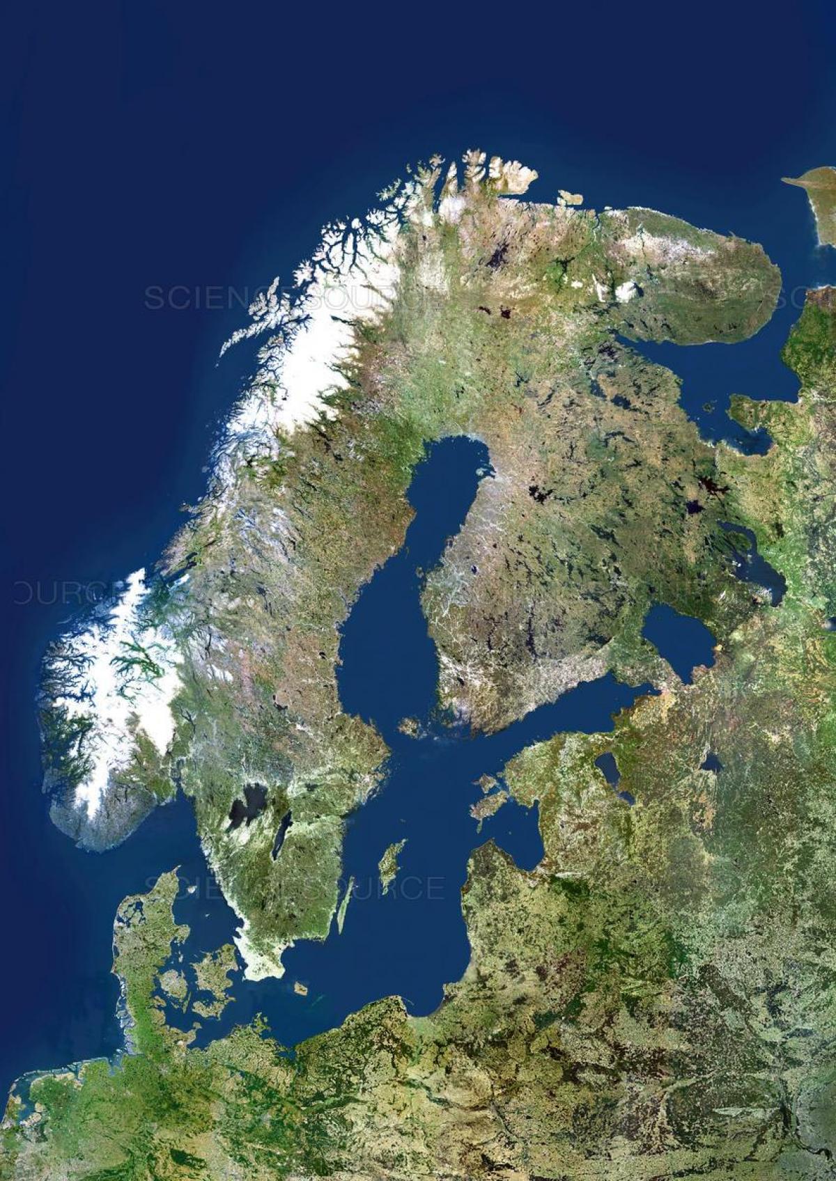 carte de la Suède par satellite