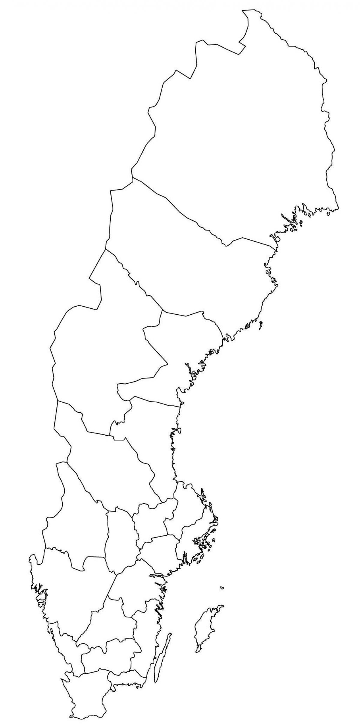 carte de contour de la Suède