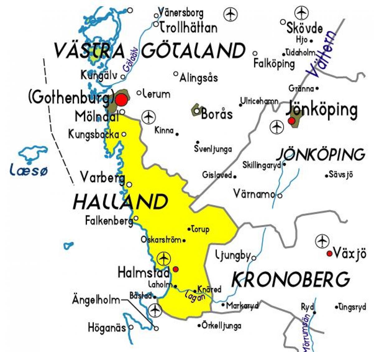 carte de Halland Suède