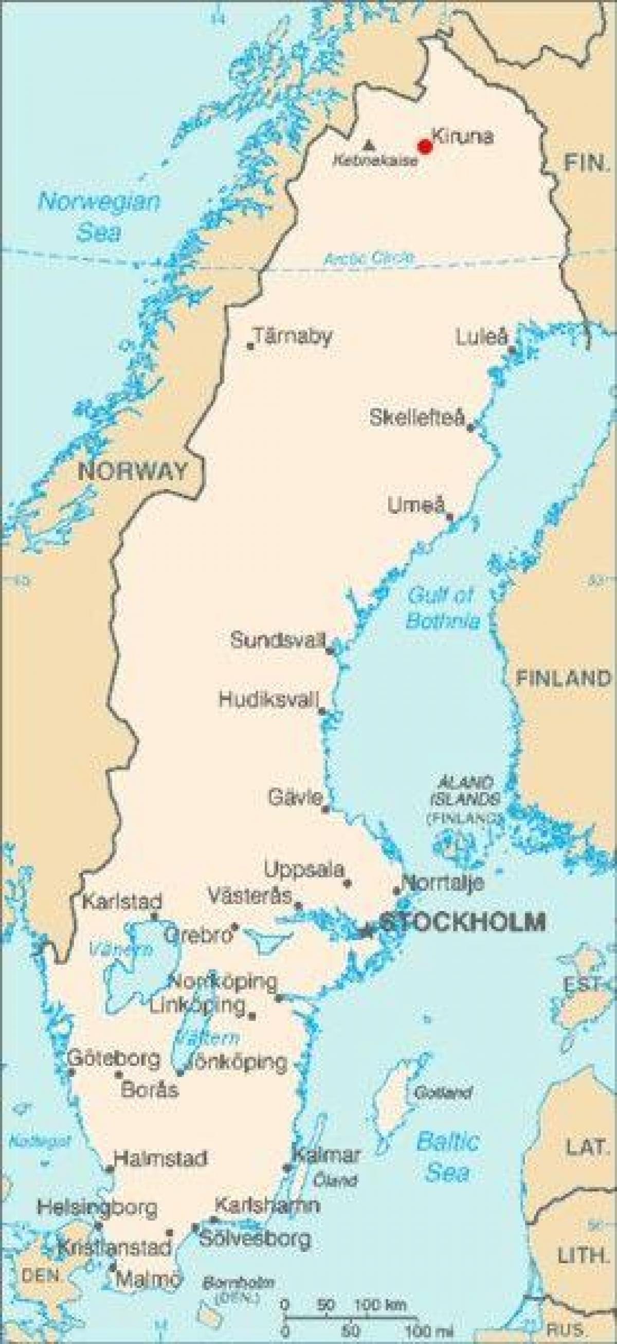 carte de Kiruna en Suède