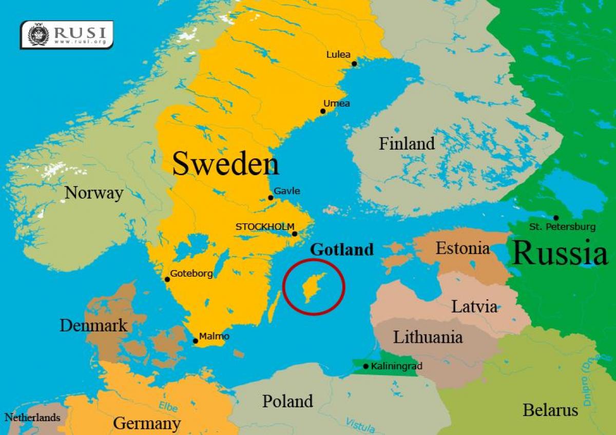 carte de l'île de Gotland en Suède