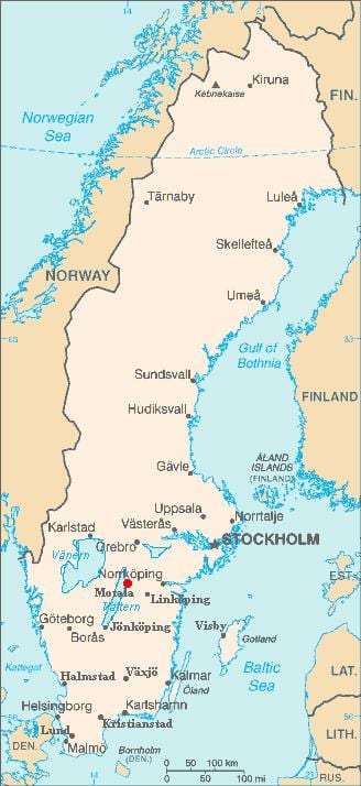 carte de Motala Suède