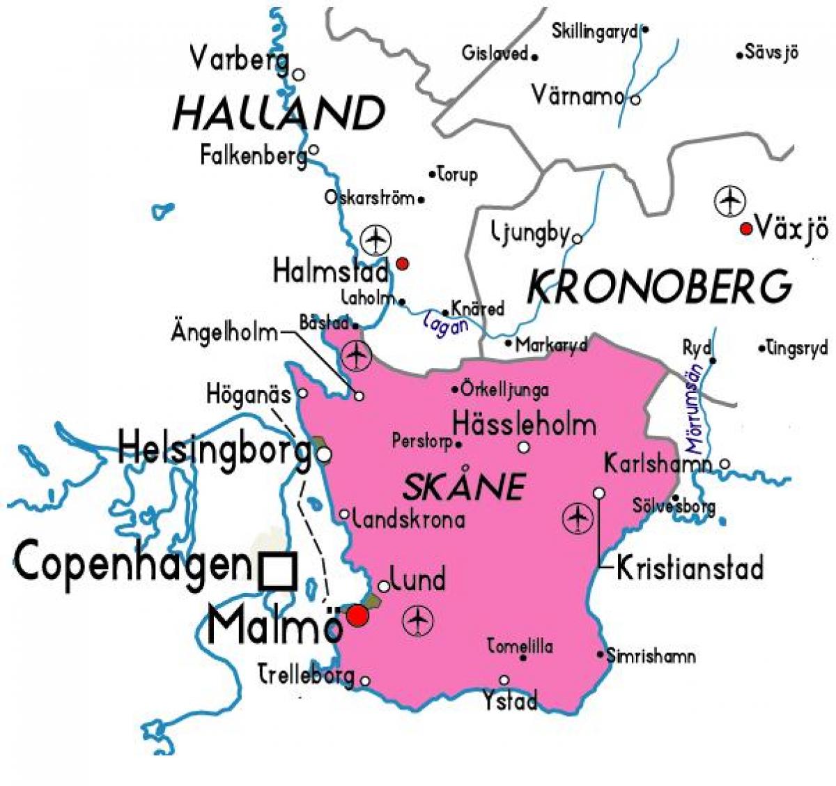 carte de Skane Suède