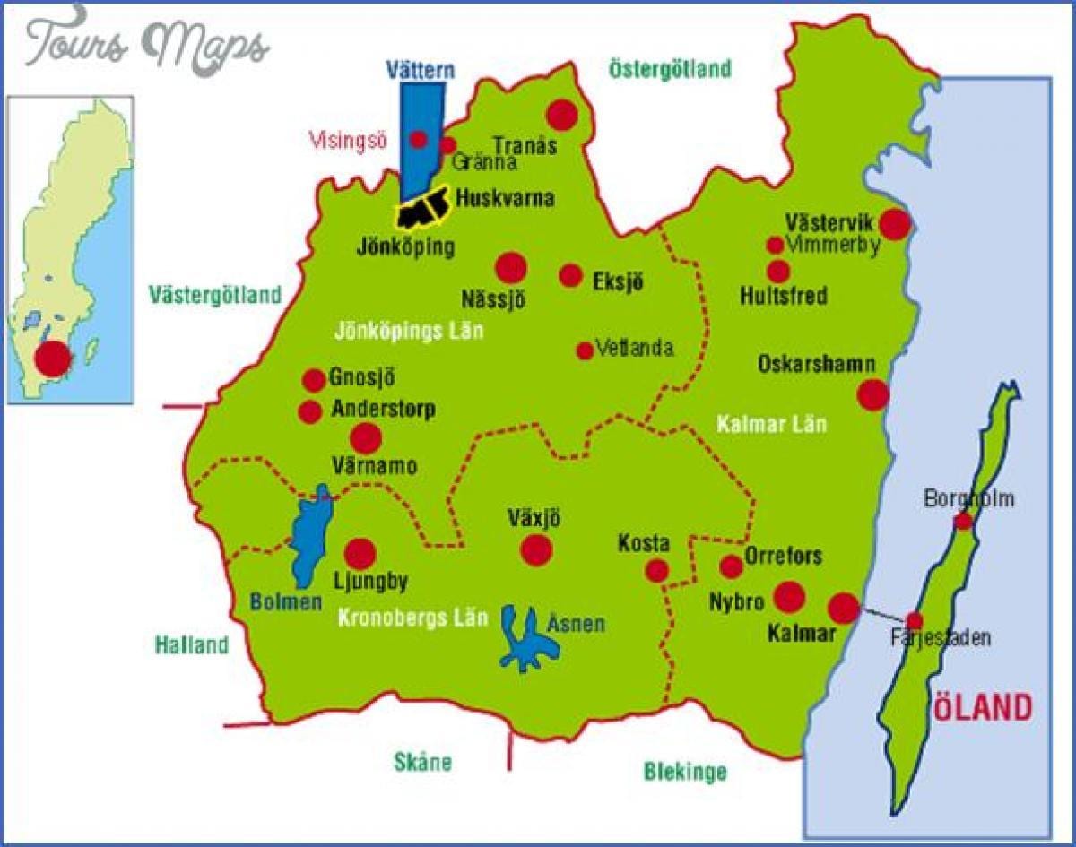 carte de Smaland Suède