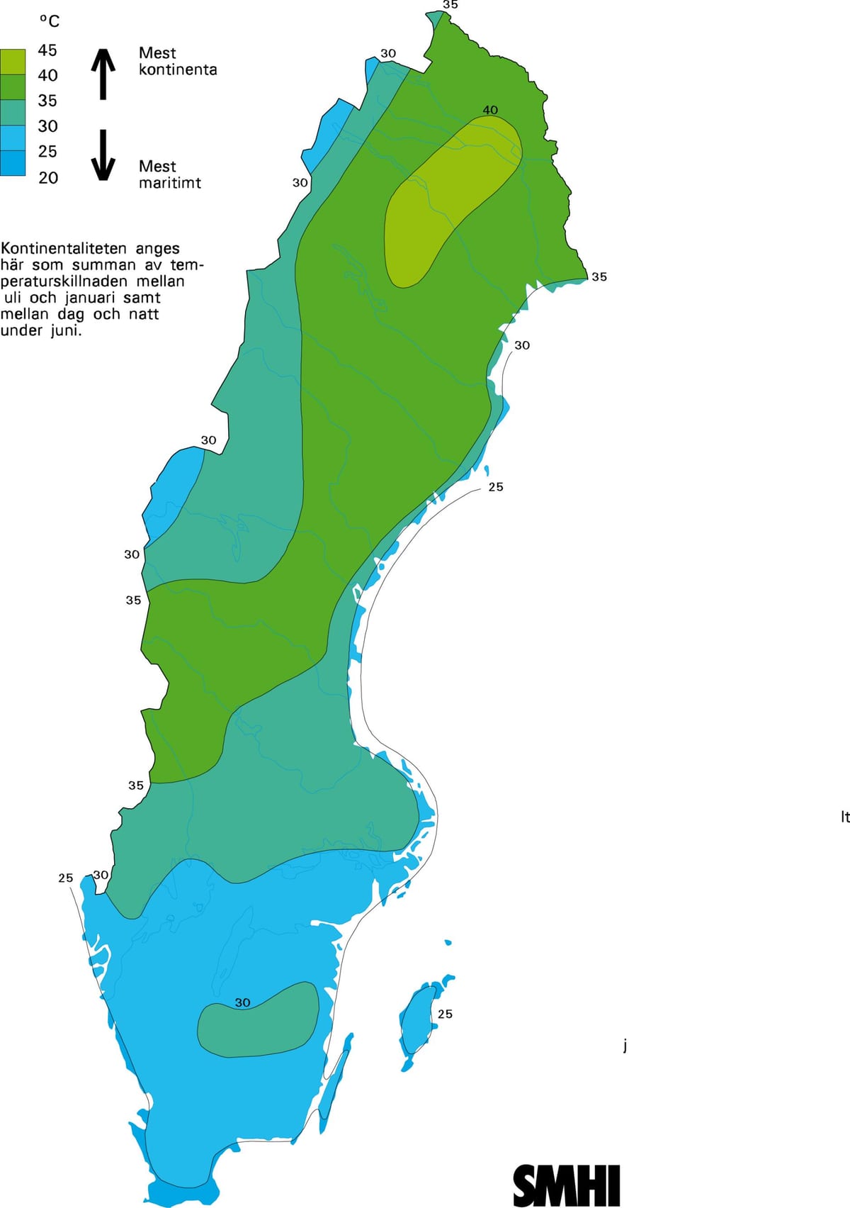 carte climatique de la Suède