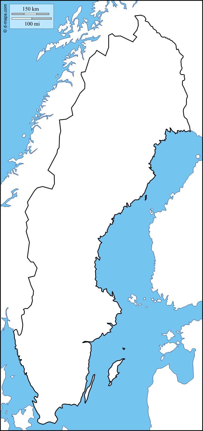 carte vierge de la Suède