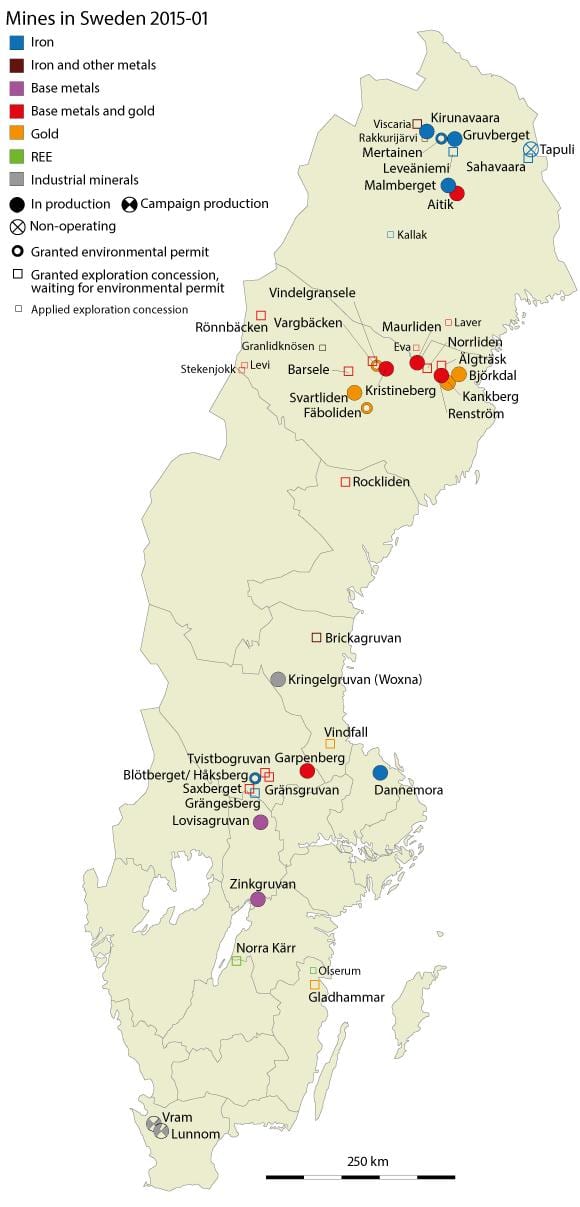 carte de la Suède ressources naturelles