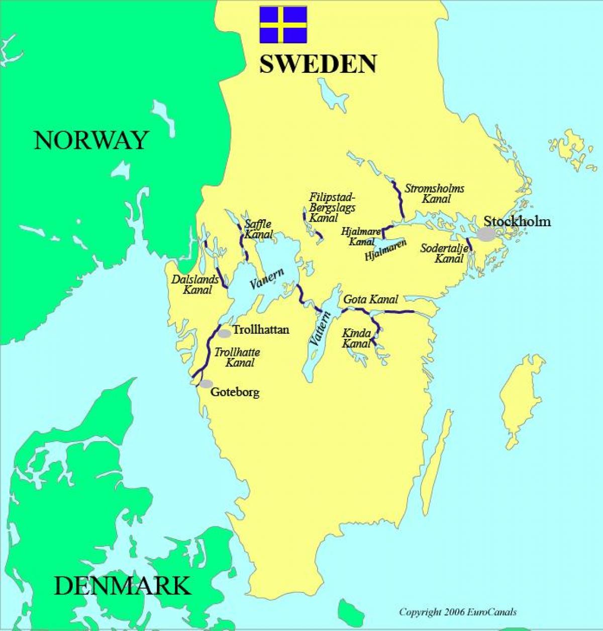 carte de suédois canaux