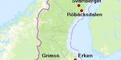 Carte d'abisko en Suède