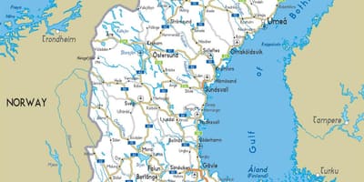 La carte routière de Suède