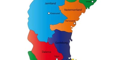 Carte des comtés suédois