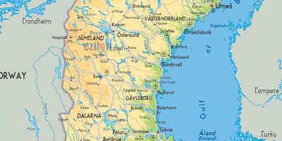 Carte géographique de la Suède