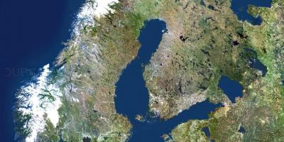 Carte de la Suède par satellite