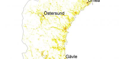 La densité de la Population de la carte de la Suède