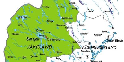 Carte de Jamtland Suède