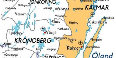 De Kalmar en Suède carte