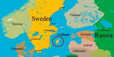 Carte de l'île de Gotland en Suède