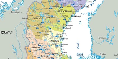 La carte de lund, Suède
