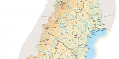 Carte du nord de la Suède