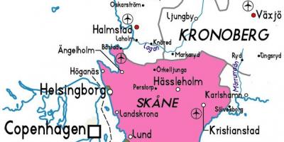 Carte de Skane Suède