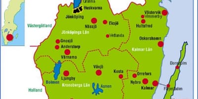 Carte de Smaland Suède