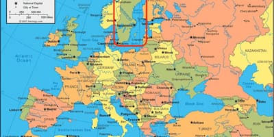 Carte de l'Europe en Suède