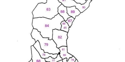 Carte de la Suède code postal