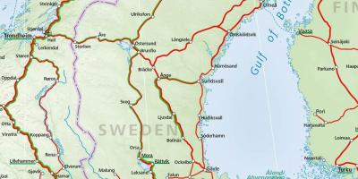 Carte ferroviaire de la Suède