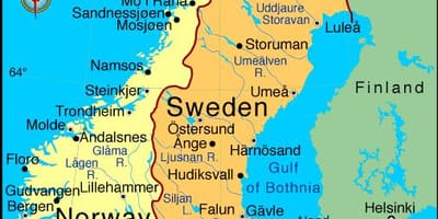 Carte des villes de Suède