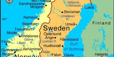 Carte des villes de Suède